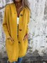 Casual Plain Wool/Knitting Hoodie Cardigan