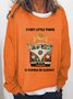 Hippie Loose Letter Pattern Casual Cotton-Blend Sweatshirt