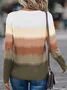 Women's Contrast Color Geometric Design Casual T-Shirt
