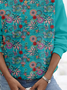 Hippie Crew Neck Floral Casual Raglan Sleeve Sweatshirt