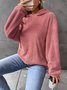 Fluff/Granular Fleece Fabric Casual Plain Sweatshirt