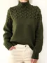 Loose Turtleneck Casual Plain Sweater