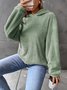 Fluff/Granular Fleece Fabric Casual Plain Sweatshirt