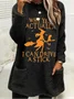 Halloween Crew Neck Casual Blouse