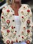 Vintage flower button sweater cardigan