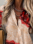Vintage Shirt Collar Paisley Color Block Shirt