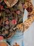 Hippie Contrast Stitching Loose V Neck Vintage T-Shirt