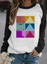 Women's Suffrage Patchwork Print Casual Crew Neck Cotton Regular Fit Sweatshirt