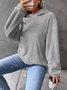 Fluff/Granular Fleece Fabric Casual Plain Sweatshirt