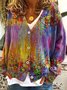 Floral Casual Loose Jersey Kimono