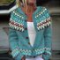 Vintage Fairman Island wavy button sweater cardigan