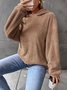 Fluff/Granular Fleece Fabric Casual Plain Sweatshirt