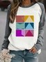 Women's Suffrage Patchwork Print Casual Crew Neck Cotton Regular Fit Sweatshirt