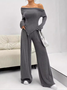 Plain Casual Loose Others Two-Piece Set