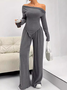 Plain Casual Loose Others Two-Piece Set