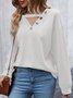 Casual Plain Crew Neck Buckle Sweatshirt