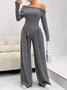 Plain Casual Loose Others Two-Piece Set