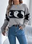 Crew Neck Wool/Knitting Casual Loose Sweater