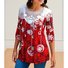 Loose V Neck Christmas Casual Blouse