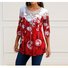 Loose V Neck Christmas Casual Blouse