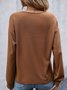 Casual Plain Crew Neck Buckle Sweatshirt
