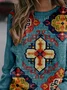 Hippie Casual Ethnic Crew Neck Sweatshirt