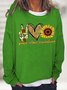 Hippie Peace Love Sunflower