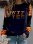 Thanksgiving Autumn Wishes Text Letters Casual Regular Fit Sweatshirt