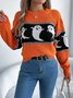 Crew Neck Wool/Knitting Casual Loose Sweater