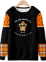 Thanksgiving Autumn Blessings Four-Side Projectile Text Letters Casual Sweatshirt