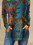 V Neck Loose Vintage Jersey T-Shirt