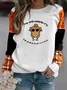 Thanksgiving Autumn Blessings Four-Side Projectile Text Letters Casual Sweatshirt