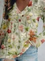 3D Printing Casual V neck Long Sleeve Shirt