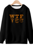 Thanksgiving Autumn Wishes Text Letters Casual Regular Fit Sweatshirt