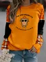 Thanksgiving Autumn Blessings Four-Side Projectile Text Letters Casual Sweatshirt
