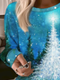 Christmas Tree Crew Neck Casual Sweatshirt