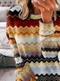 Abstract Stripes Casual Crew Neck Sweatshirt