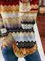 Abstract Stripes Casual Crew Neck Sweatshirt