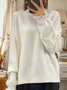 Casual Imitation Pearls Sweater