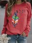 Loose Casual Crew Neck Dragonfly Sweatshirt