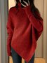 V Neck Casual Plain Sweater