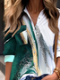 Casual Loose Buttoned Abstract Shirt