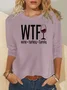 Wtf Wine Turkey Family Text Letters Four-Side Projectile Casual Regular Fit Sweatshirt