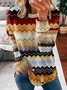 Abstract Stripes Casual Crew Neck Sweatshirt