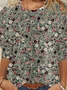 Jersey Casual Floral Loose T-Shirt
