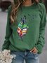 Loose Casual Crew Neck Dragonfly Sweatshirt
