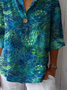 Casual Notched Buckle Feather Blouse