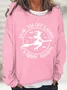 Witch print round neck women's pullover sweatshirt