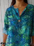 Casual Notched Buckle Feather Blouse