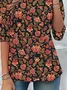 Floral Loose Jersey Casual T-Shirt